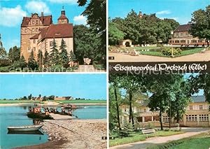 Postkarte Carte Postale Pretzsch Elbe Schloss Elbfähre Kulturhaus Moorbad