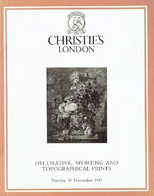 Christies November 1987 Decorative, Sporting & Topographical Prints