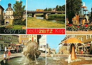 Bild des Verkufers fr Postkarte Carte Postale Zeitz Schloss Moritzburg Friedrich Engels Brcke Karl Marx Promenade Dr Wilhelm Klz Platz Leninstrasse Brunnen zum Verkauf von Versandhandel Boeger