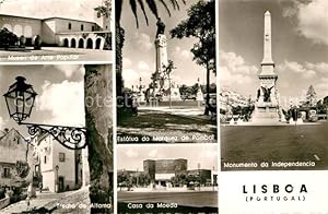 Seller image for Postkarte Carte Postale Lisboa Museo Trecho de Alfama Estatua do Marquez de Pombal Casa da Moeda Monumento da Independencia for sale by Versandhandel Boeger