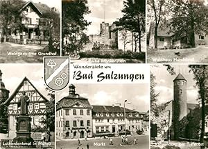 Postkarte Carte Postale Bad Salzungen Waldgaststätte Grundhof Ruine Frankenstein Waldhaus Hundsko...