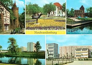 Bild des Verkufers fr Postkarte Carte Postale Neubrandenburg Wiekhaus Mnchenturm Stadtpark Treptower Tor Schwanenteich Erich Weinert und Friedrich Wolf Oberschule zum Verkauf von Versandhandel Boeger