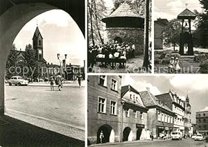 Postkarte Carte Postale Tarnowskie Gory Tarnowitz Marktplatz Historische Häuser Glockenturm