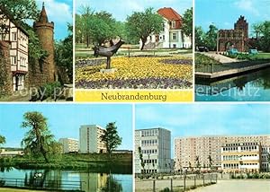 Bild des Verkufers fr Postkarte Carte Postale Neubrandenburg Wiekhaus Mnchenturm Stadtpark Treptower Tor Schwanenteich Erich Weinert und Friedrich Wolf Oberschule zum Verkauf von Versandhandel Boeger