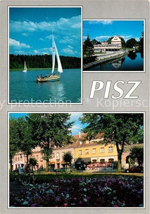 Postkarte Carte Postale Pisz Segelboot Park Restaurant