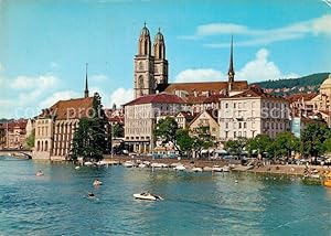 Postkarte Carte Postale Zürich ZH Wasserkirche und Grossmünster