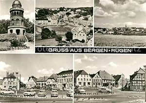 Bild des Verkufers fr Postkarte Carte Postale Bergen Rgen Ernst Moritz Arndt Turm Karl Marx Platz Teilansichten zum Verkauf von Versandhandel Boeger