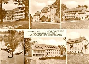 Postkarte Carte Postale Karlsburg Greifswald Zentralinstitut Diabetes Klinik Barock Schloss