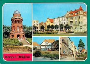 Bild des Verkufers fr Postkarte Carte Postale Bergen Rgen Ernst Moritz Arndt Turm Karl Marx Platz Marktstrasse zum Verkauf von Versandhandel Boeger