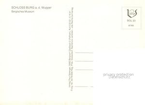 Bild des Verkufers fr Postkarte Carte Postale Burg Wupper Schloss Burg Bergisches Museum Fliegeraufnahme zum Verkauf von Versandhandel Boeger