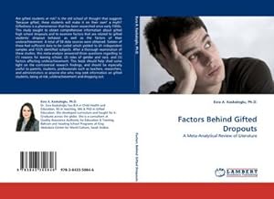 Seller image for Factors Behind Gifted Dropouts : A Meta-Analytical Review of Literature for sale by AHA-BUCH GmbH