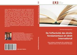 Image du vendeur pour De l'effectivit des droits fondamentaux en droit international : Une analyse compare des systmes des Nations Unies et du Conseil de l'Europe mis en vente par AHA-BUCH GmbH