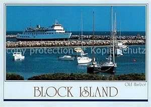 Postkarte Carte Postale Block Island Old Harbor Ferries