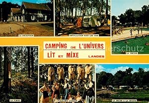 Image du vendeur pour Postkarte Carte Postale Lit-et-Mixe Camping de l Univers Reception Installation sous les Pins Piscine Foret Folklore Landais La Peche a la Truite mis en vente par Versandhandel Boeger