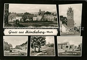 Bild des Verkufers fr Postkarte Carte Postale Mncheberg Berliner Tor Ernst-Thlmann-Strasse Poststrasse zum Verkauf von Versandhandel Boeger