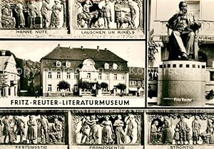 Postkarte Carte Postale Stavenhagen Fritz Reuter Literaturmuseum Denkmal Reliefs