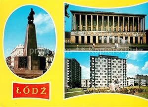 Postkarte Carte Postale Lodz Pomnik Tadeusza Kosciuszki Teatr Wielki Osiedle mieszkaniowe 1 Maja ...