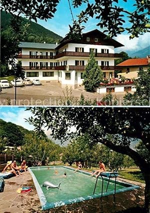 Postkarte Carte Postale Morter Hotel Pension Krone Swimming Pool