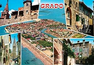 Postkarte Carte Postale Grado Gorizia Teilansichten Gasse Alte Häuser Kirche Fliegeraufnahme