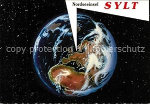 Bild des Verkufers fr Postkarte Carte Postale Insel Sylt Blick aus dem Weltraum auf Europa Erdkugel zum Verkauf von Versandhandel Boeger