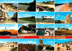 Bild des Verkufers fr Postkarte Carte Postale Insel Sylt Knigin der Nordsee Ortschaften der Insel Kste Strand Hafen Reiten Fhre zum Verkauf von Versandhandel Boeger