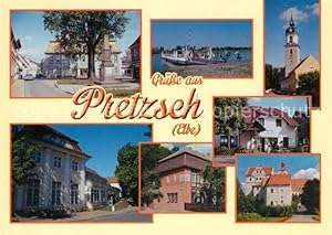 Postkarte Carte Postale Pretzsch Elbe Wieckhaus Fähre Kirche Parkhotel