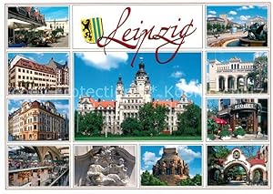 Postkarte Carte Postale Leipzig Altes Rathaus Alte Börse Nikolaischule Romanushaus Promenaden Neu...