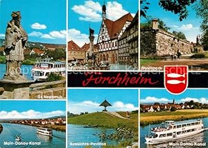 Postkarte Carte Postale Forchheim Oberfranken St Nepomuk Statue Rathaus Stadtpark Stadtmauer Main...