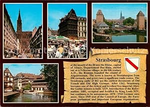 Image du vendeur pour Postkarte Carte Postale Strasbourg Alsace Cathedral Kammerzell House Covered Bridges La Petite France Histoire mis en vente par Versandhandel Boeger