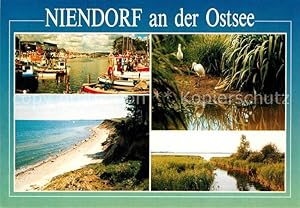 Bild des Verkufers fr Postkarte Carte Postale Niendorf Ostseebad Hafenansicht Steilufer Kste Vogelgarten Hermann Lns Blick zum Verkauf von Versandhandel Boeger