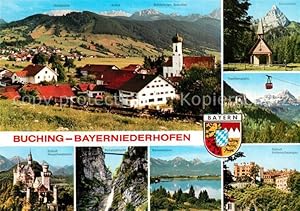 Postkarte Carte Postale Bayerniederhofen Buching Tegelbergbahn Schloß-Neuschwanstein Pöllatschsch...