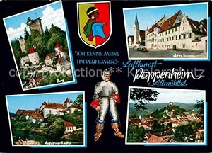 Bild des Verkufers fr Postkarte Carte Postale Pappenheim Mittelfranken Burg Altes Schloss Augustiner Kloster Stadtpanorama Ritter Wappen zum Verkauf von Versandhandel Boeger