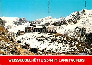 Postkarte Carte Postale Langtaufers Weisskugelhütte