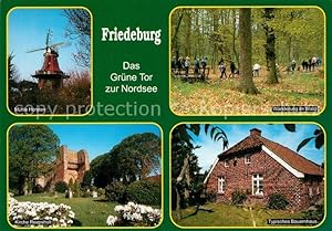 Seller image for Postkarte Carte Postale Friedeburg Ostfriesland Bauernhaus Kirche Reepsholt Mhle Horsten for sale by Versandhandel Boeger
