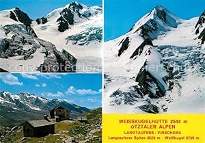Postkarte Carte Postale Langtaufers Weisskugelhütte Ötztaler Alpen Langtauferer Spitze Weisskugel...
