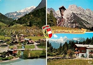 Bild des Verkufers fr Postkarte Carte Postale Weissbach Lofer Panorama mit Kammerlinghorn Berchtesgadener Alpen Wegekreuz Hirschbhel Jausenstation Leoganger Steinberge zum Verkauf von Versandhandel Boeger