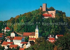 Postkarte Carte Postale Falkenstein Oberpfalz Kirche und Burg