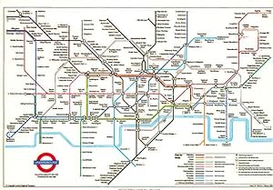 Postkarte Carte Postale U-Bahn Subway Underground Metro London Netzplan