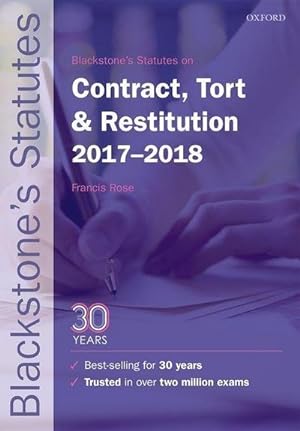 Bild des Verkäufers für Blackstone's Statutes on Contract, Tort & Restitution 2017-2018 zum Verkauf von Rheinberg-Buch Andreas Meier eK