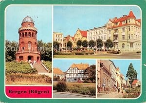 Bild des Verkufers fr Postkarte Carte Postale Bergen Rgen Ernst Moritz Arndt Turm Karl Marx Platz Marktstrasse zum Verkauf von Versandhandel Boeger