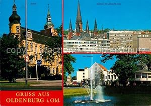 Postkarte Carte Postale Oldenburg Niedersachsen Schloss Zentrum Lambertikirche Stautor Fontäne