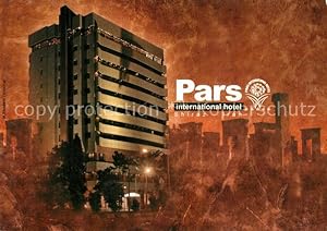 Postkarte Carte Postale Shiraz Pars International Hotel Nachtaufnahme