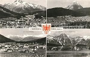 Postkarte Carte Postale Seefeld Tirol Gesamtansicht mit Hocheder Hohe Munde Zugspitze Wetterstein...