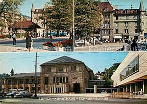 Postkarte Carte Postale Zürich ZH Pfauen mit Schauspielhaus und Kunstmuseum