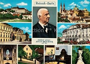 Bild des Verkufers fr Postkarte Carte Postale Komponist Anton Brckner Schloss Belvedere Wien Konzerthaus zum Verkauf von Versandhandel Boeger