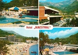 Postkarte Carte Postale Titograd Hotel Maestral Swimming Pool Badestrand