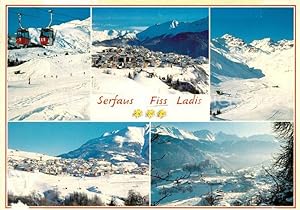 Postkarte Carte Postale Serfaus Tirol mit Fiss und Ladis Luftseilbahn Panorama
