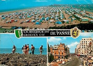 Postkarte Carte Postale De Panne Campingplatz Strand Strassenpartie
