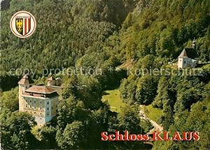 Postkarte Carte Postale Klaus Pyhrnbahn Schloss Klaus mit Bergkirche Fliegeraufnahme