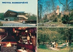 Postkarte Carte Postale Benesov nad Ploucnici Motel Konopiste Kamin Minigolf